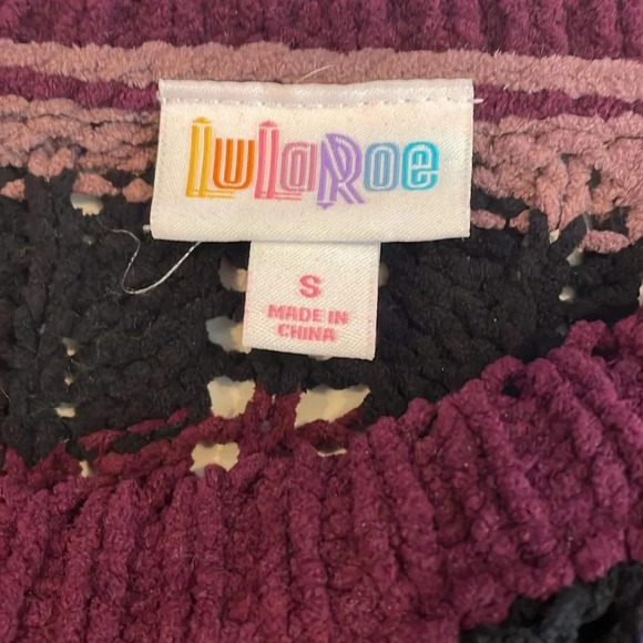 lularoe long sleeve open knit multicolored sweater size small, Excellent Cond - Picture 3 of 4